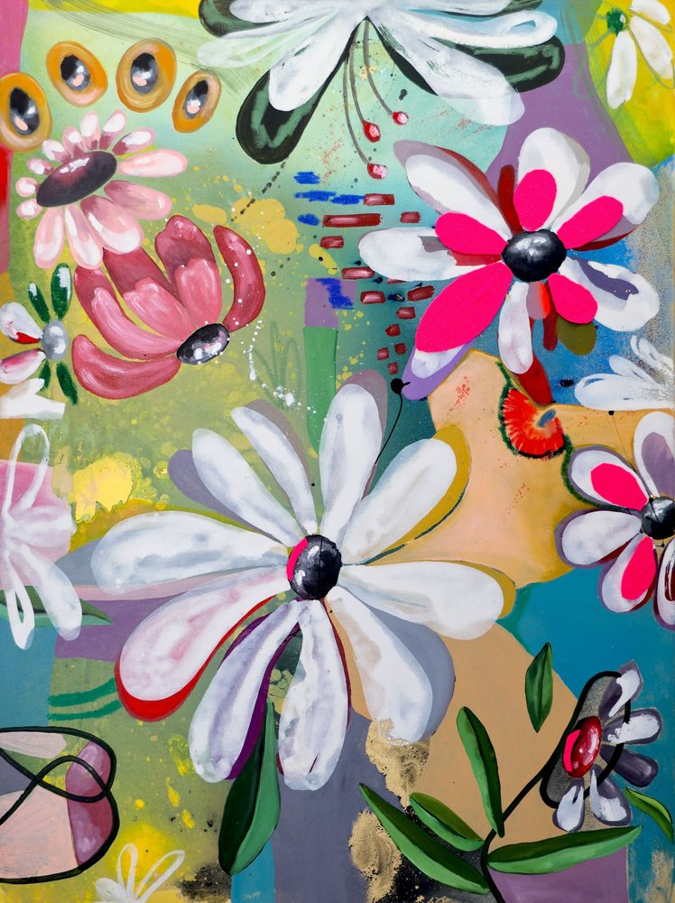 Lebendige abstrakte Blumen von Poonam Choudhary