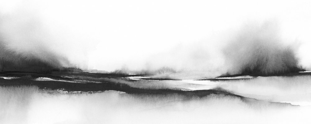 Ruhige neblige Landschaft von Rachel Elise