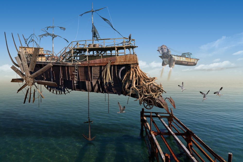 Fliegendes Steampunk-Schiff von Radoslav Penchev