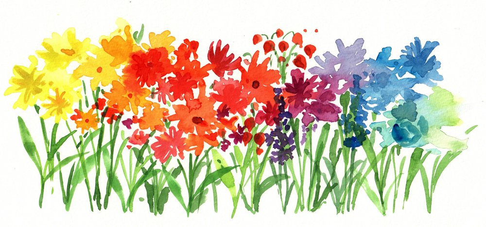 Regenbogengartenblumen von Renate Holzner