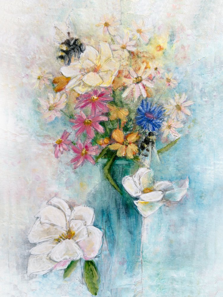 Bunter Frühlingsstrauß von Renee Machan Cottagecore Artist