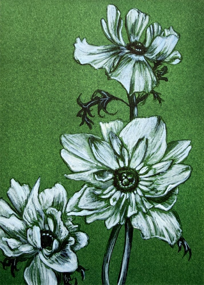 Unheimliche grüne Blumen von Renee Machan Cottagecore Artist
