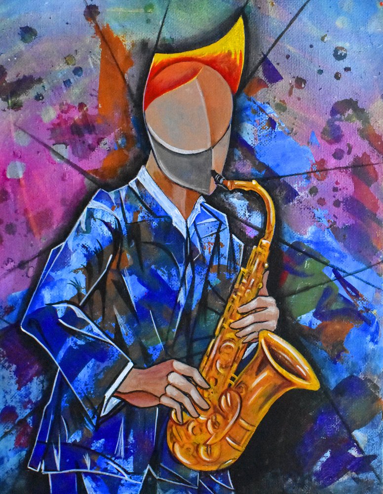Abstrakter Jazzsaxophonist von Ricardo Maya