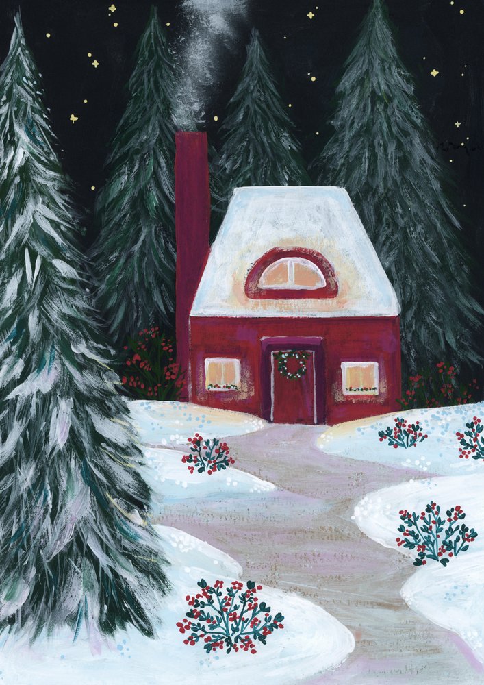 Kleines Rotes Ferienhaus von Rosana Laiz Blursbyai