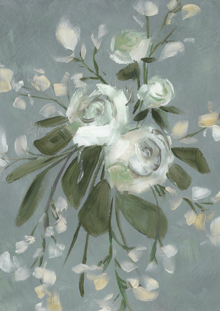 Gedämpfte botanische Blüten von Rosana Laiz Blursbyai