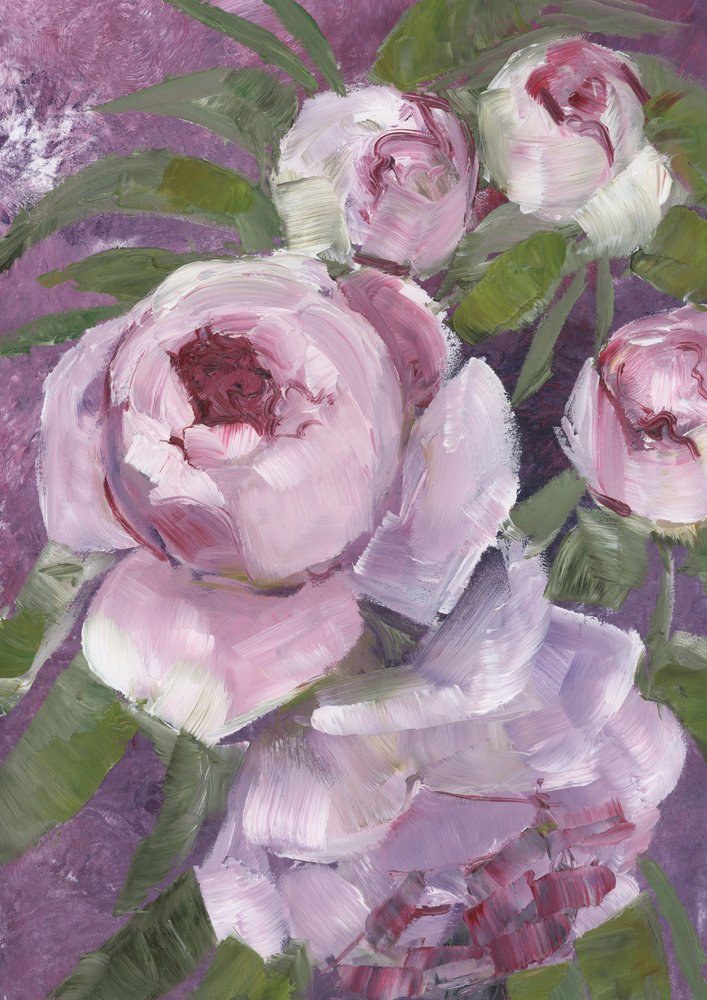 Malerische rosa Pfingstrosen von Rosana Laiz Blursbyai
