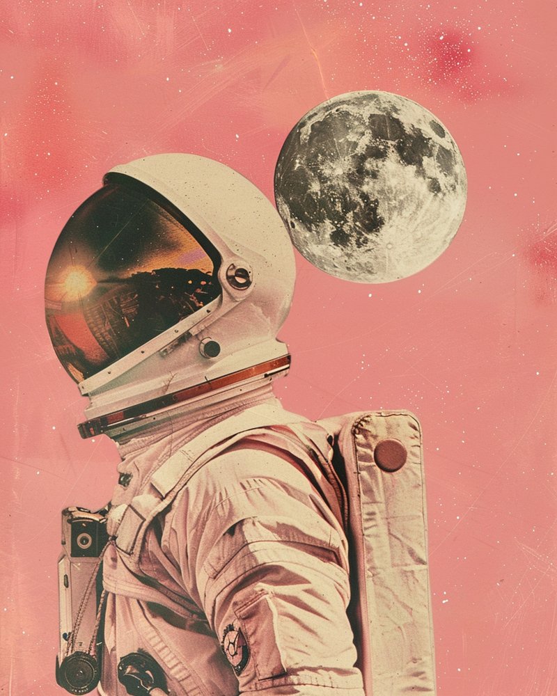 Astronaut Monduntergang von Samantha Hearn