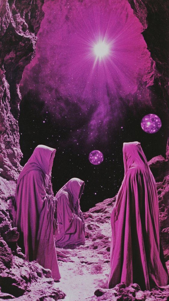 Verhüllte Figuren kosmische Höhle von Samantha Hearn