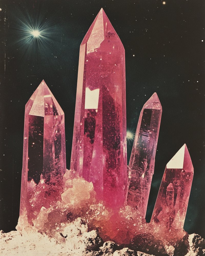 Rosa Kosmische Kristalle von Samantha Hearn