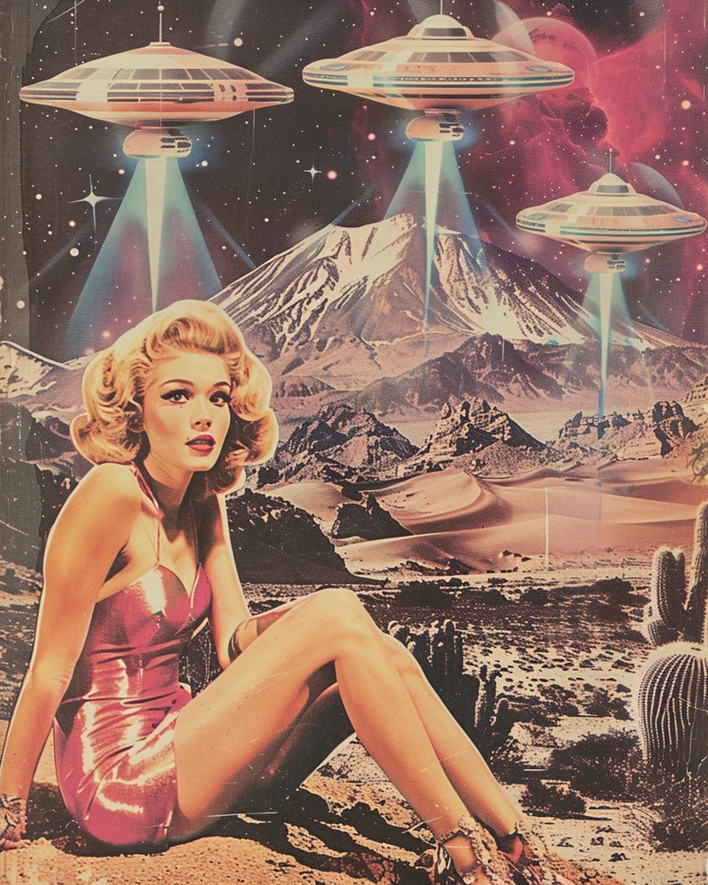 Retro Wüsten UFO-Invasion von Samantha Hearn
