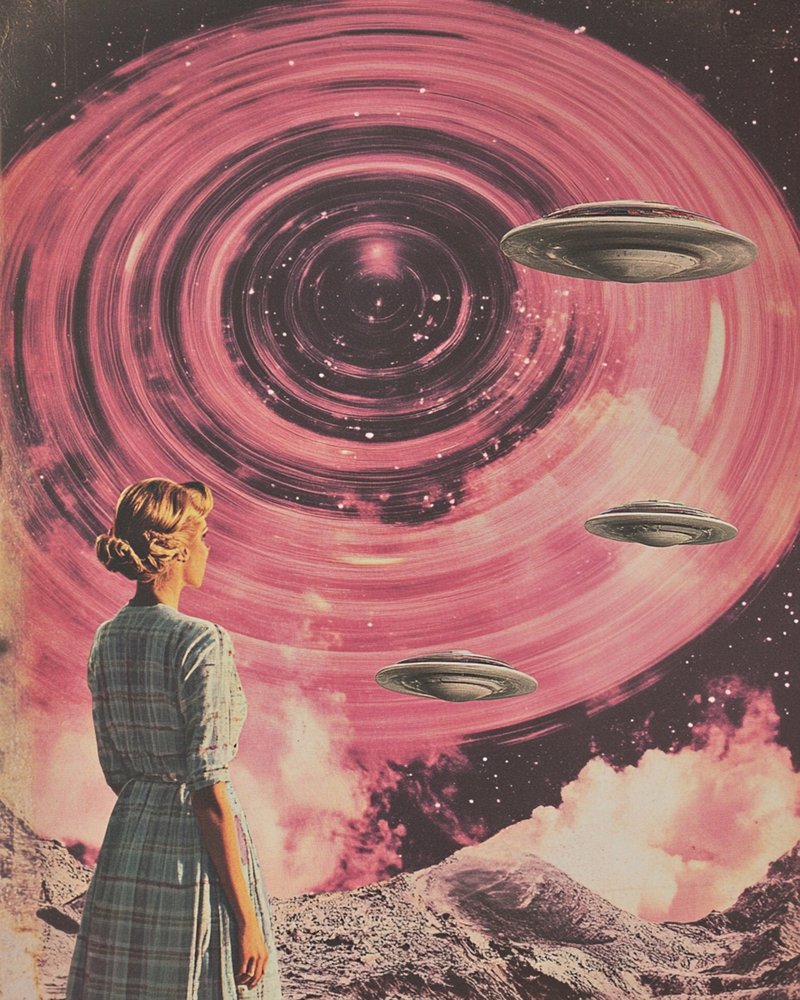 Retro Sci-Fi Galaxieansicht von Samantha Hearn