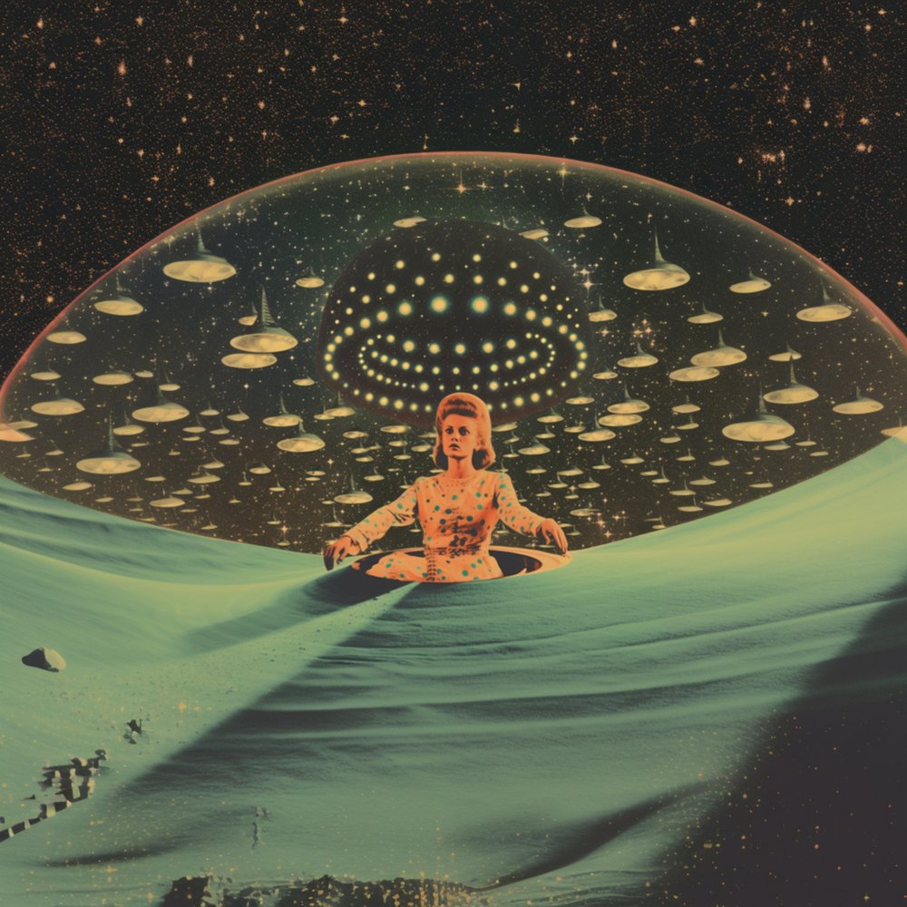Retro Weltraumfrau von Samantha Hearn