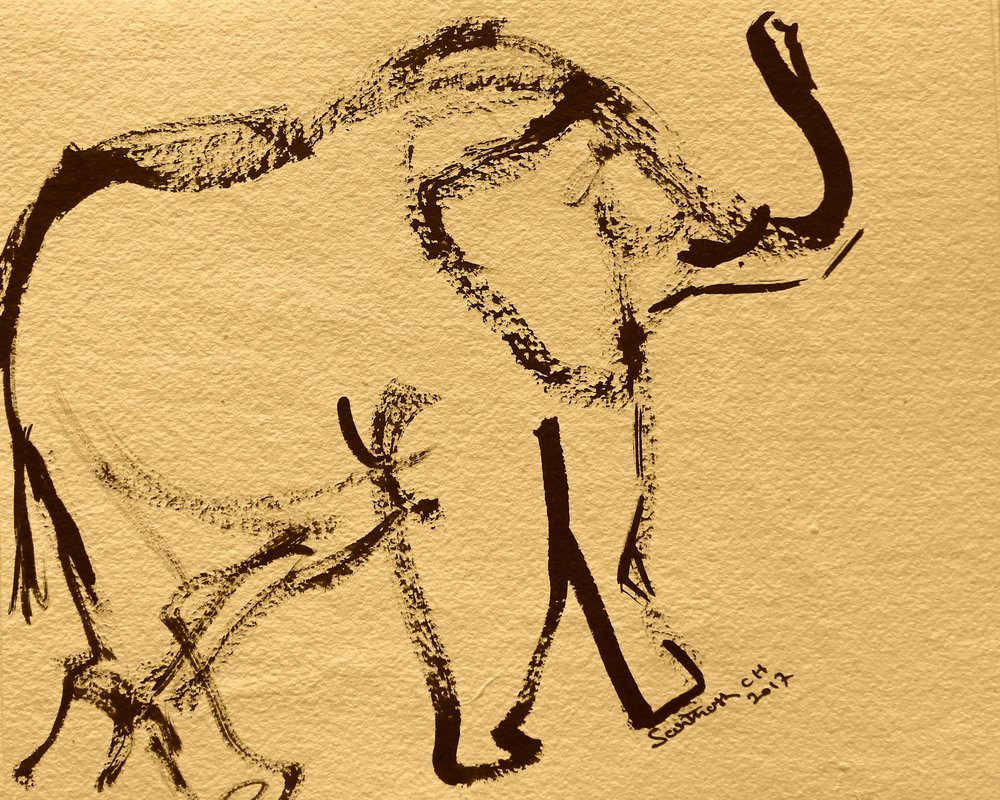 Abstrakte Elefant Zeichnung von Santhosh ch
