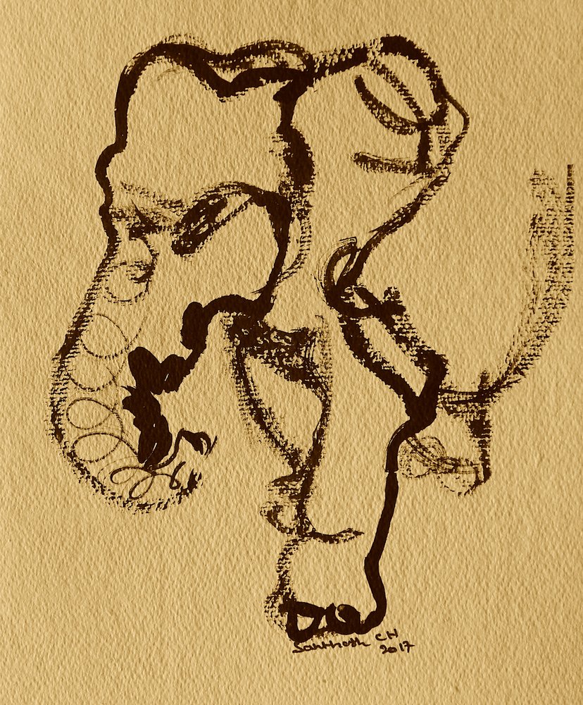 Abstrakter Elefantenkopf von Santhosh ch