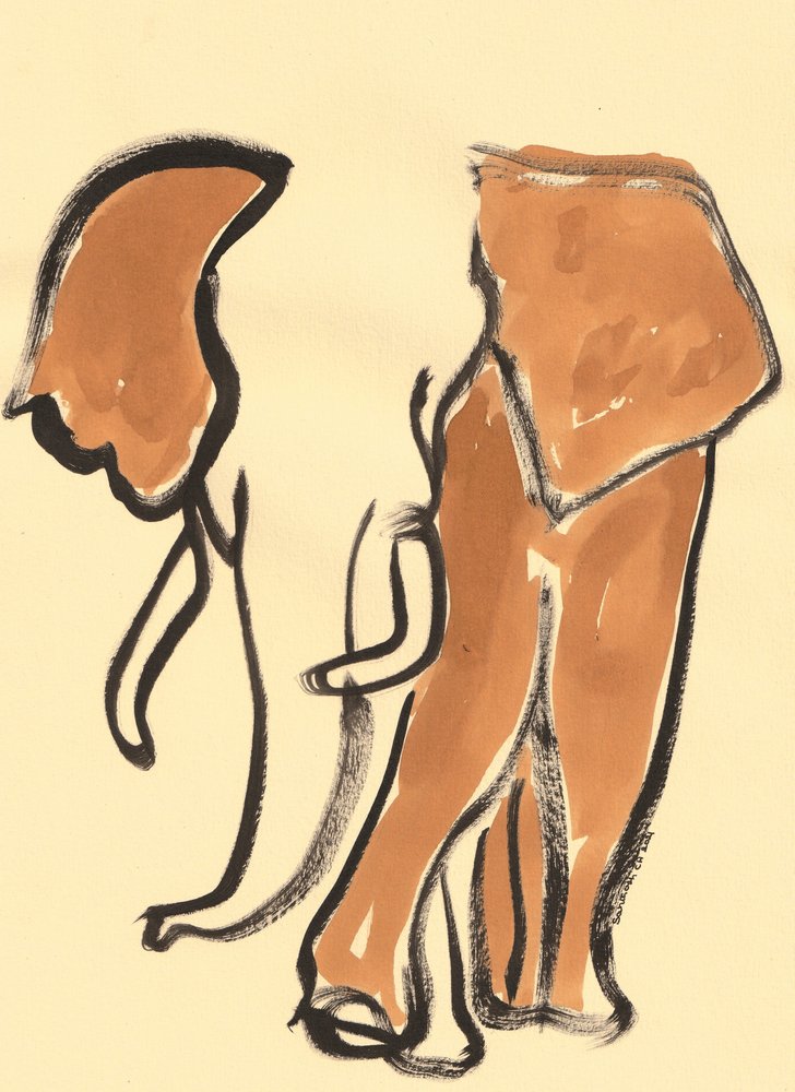 Abstrakte Elefantenskizze von Santhosh ch