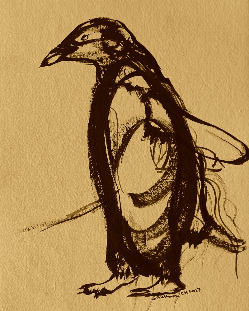 Pinselstrich-Pinguin von Santhosh ch