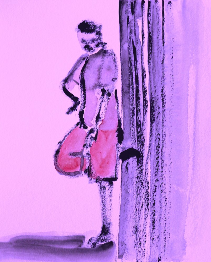 Lehnende Lila Figur von Santhosh ch
