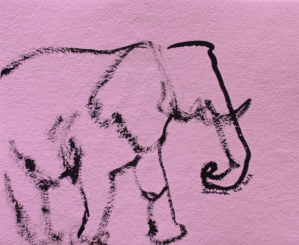 Minimalistischer rosa Elefant von Santhosh ch