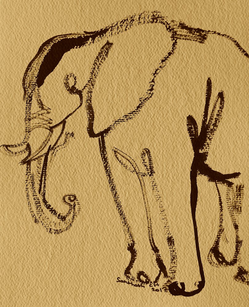 Minimalistische Elefantenskizze von Santhosh ch