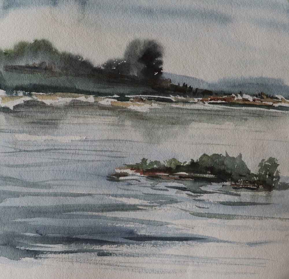 Neblige Flusslandschaft von Santhosh ch