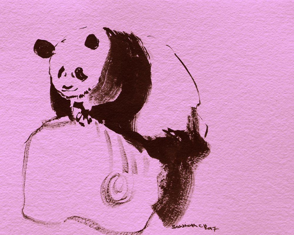 Rosa Panda-Skizze von Santhosh ch
