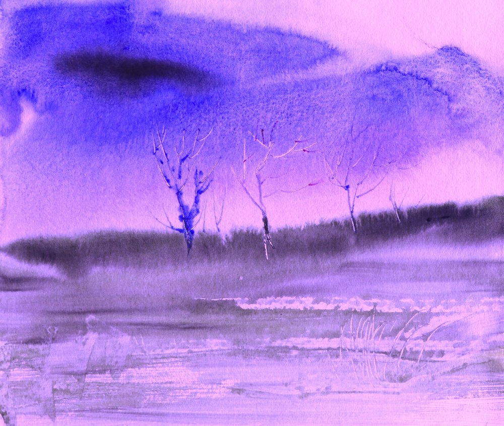 Lila Winterlandschaft von Santhosh ch
