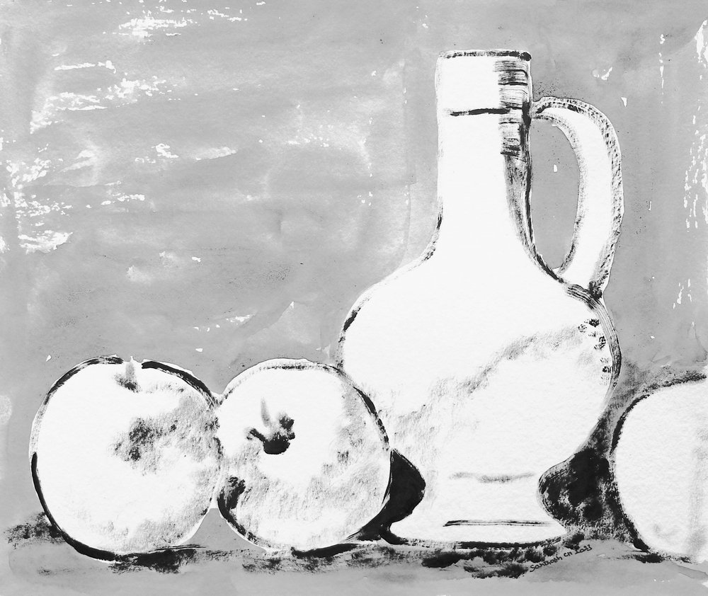 Rustikale Äpfel und Krug von Santhosh ch