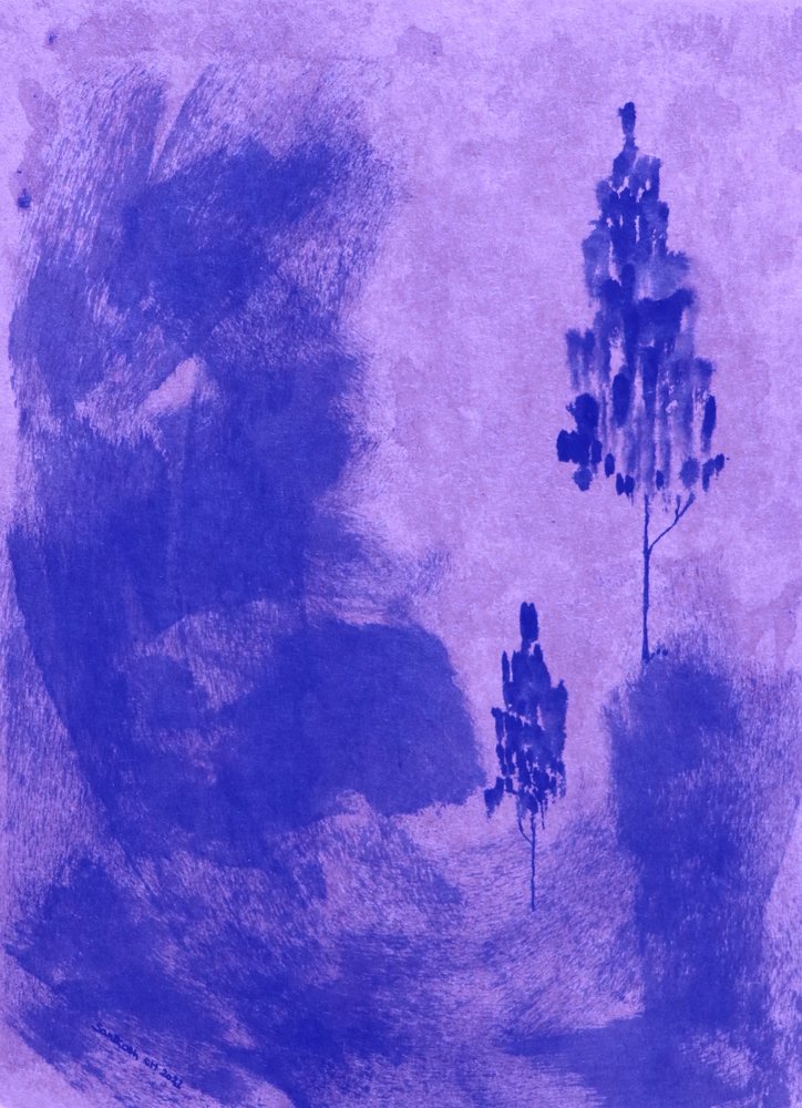 Gelassene violette Bäume von Santhosh ch