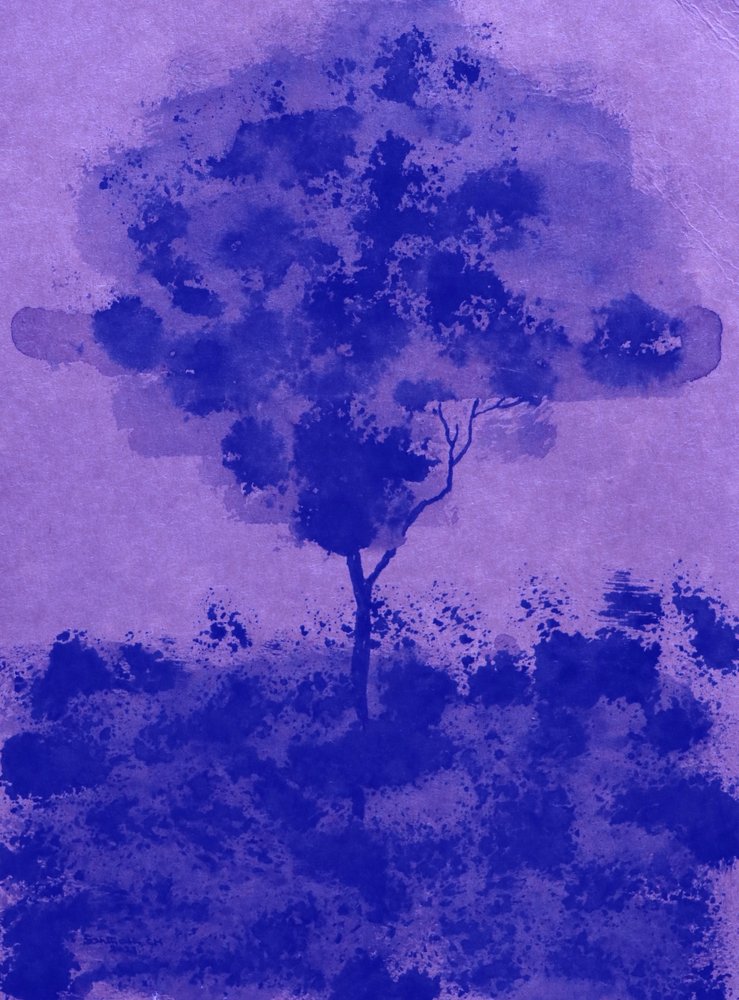 Violetter Aquarellbaum von Santhosh ch