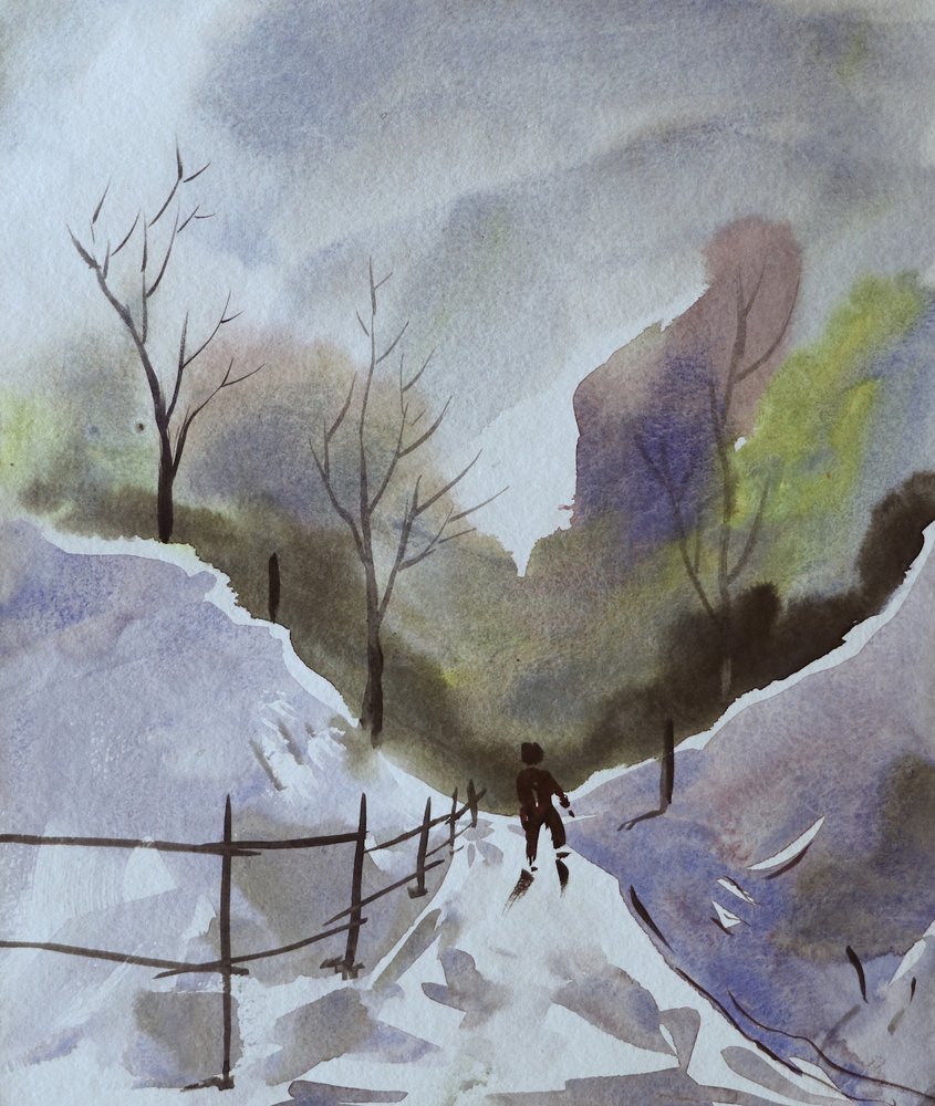 Winterpfad Skifahrer von Santhosh ch