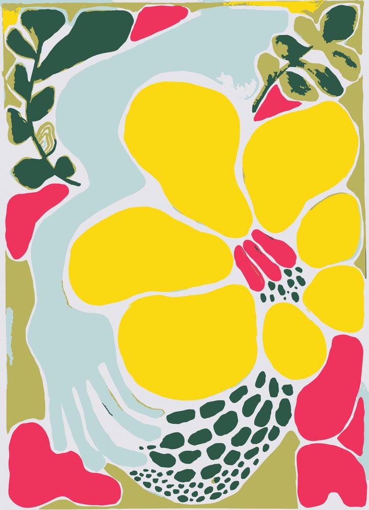 Abstrakte gelbe Blüten von Sarah Fitzgerald