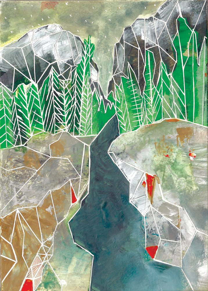 Geometrischer Bergfluss von Sarah Fitzgerald