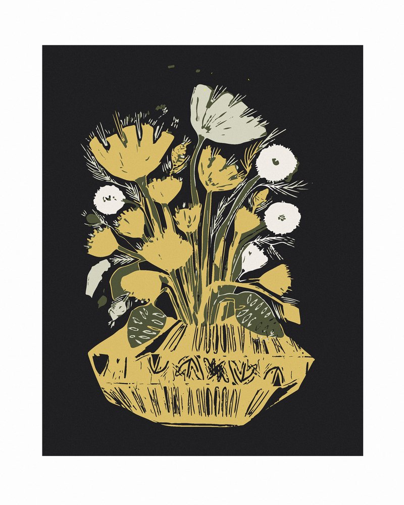 Rustikale goldene Blumen von Sarah Fitzgerald
