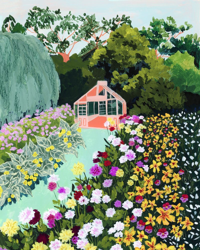 Blühender Garten Gewächshaus von Sarah Gesek