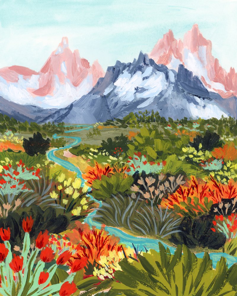 Lebendige Berglandschaft von Sarah Gesek