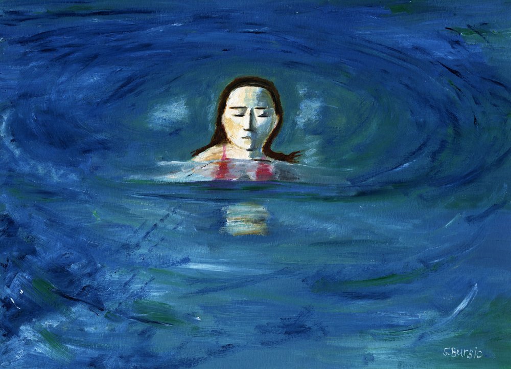Gelassene Frau im Wasser von Sharyn Bursic