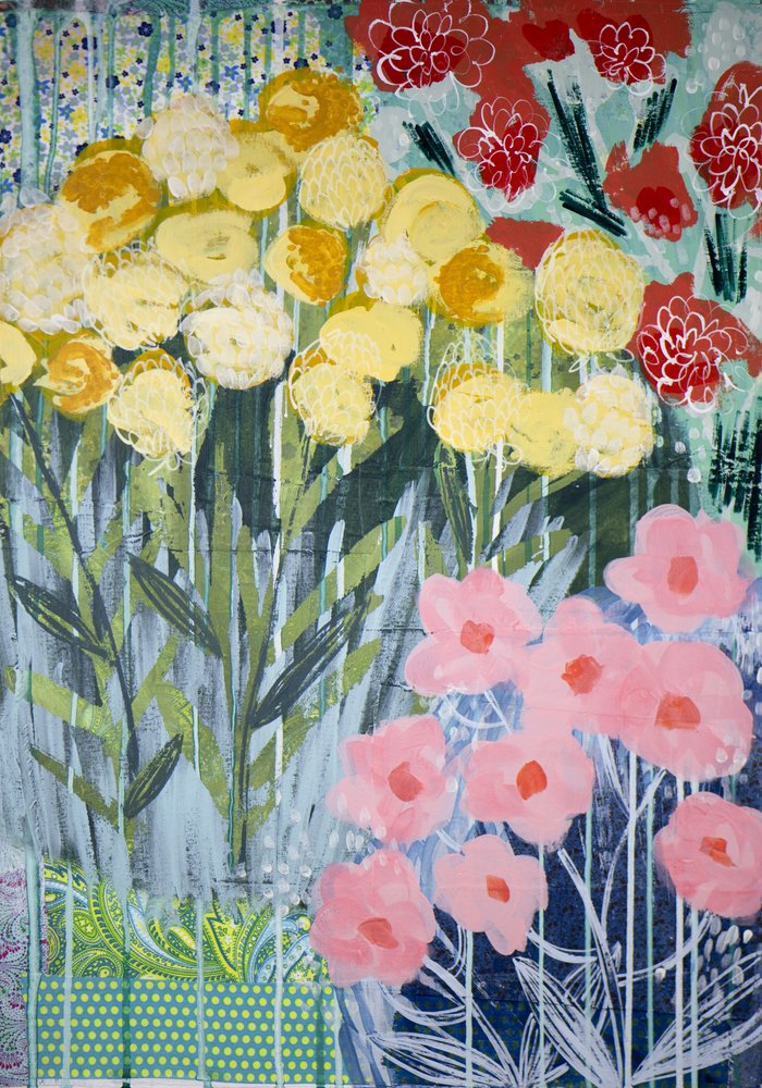 Lebendige Gartenblüten von Shelley Hampe