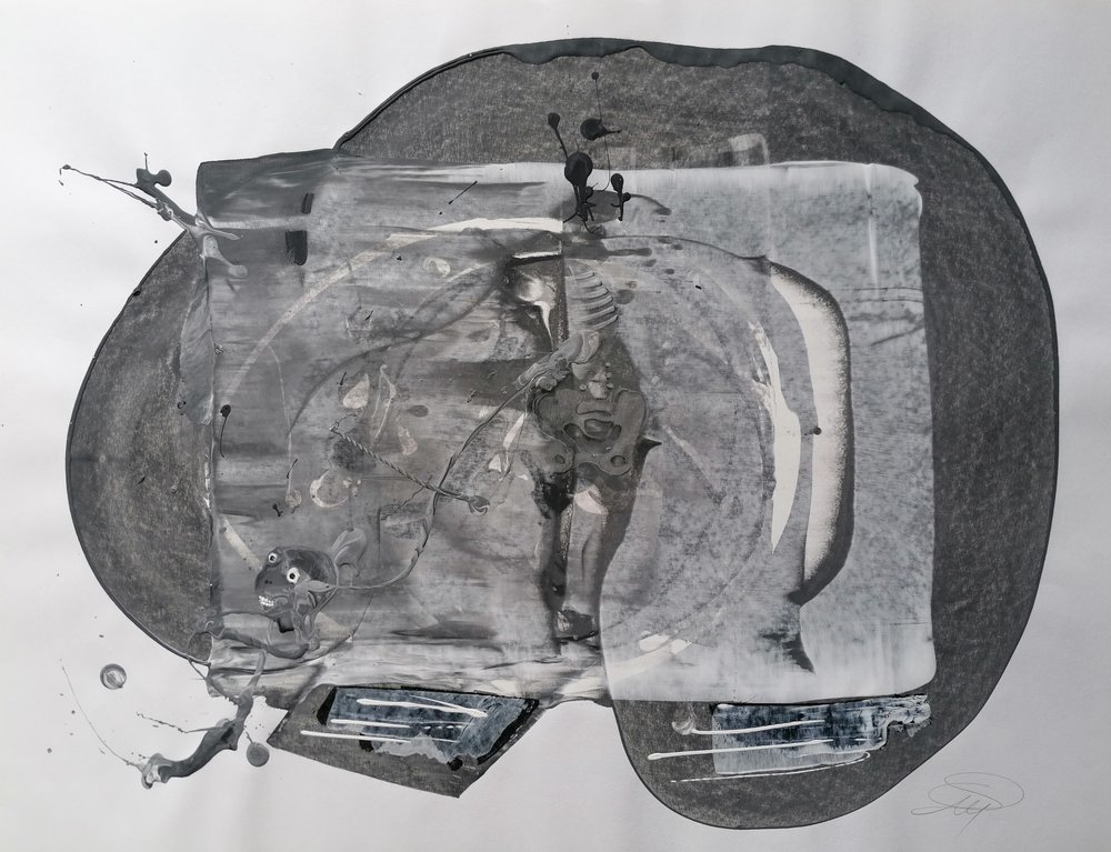Abstrakte Graue Figur von Stefano Mazzolini