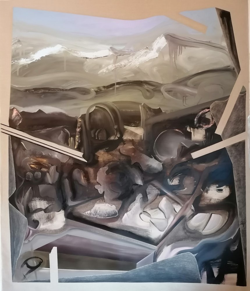 Mysteriöse Berglandschaft Abstrakt von Stefano Mazzolini
