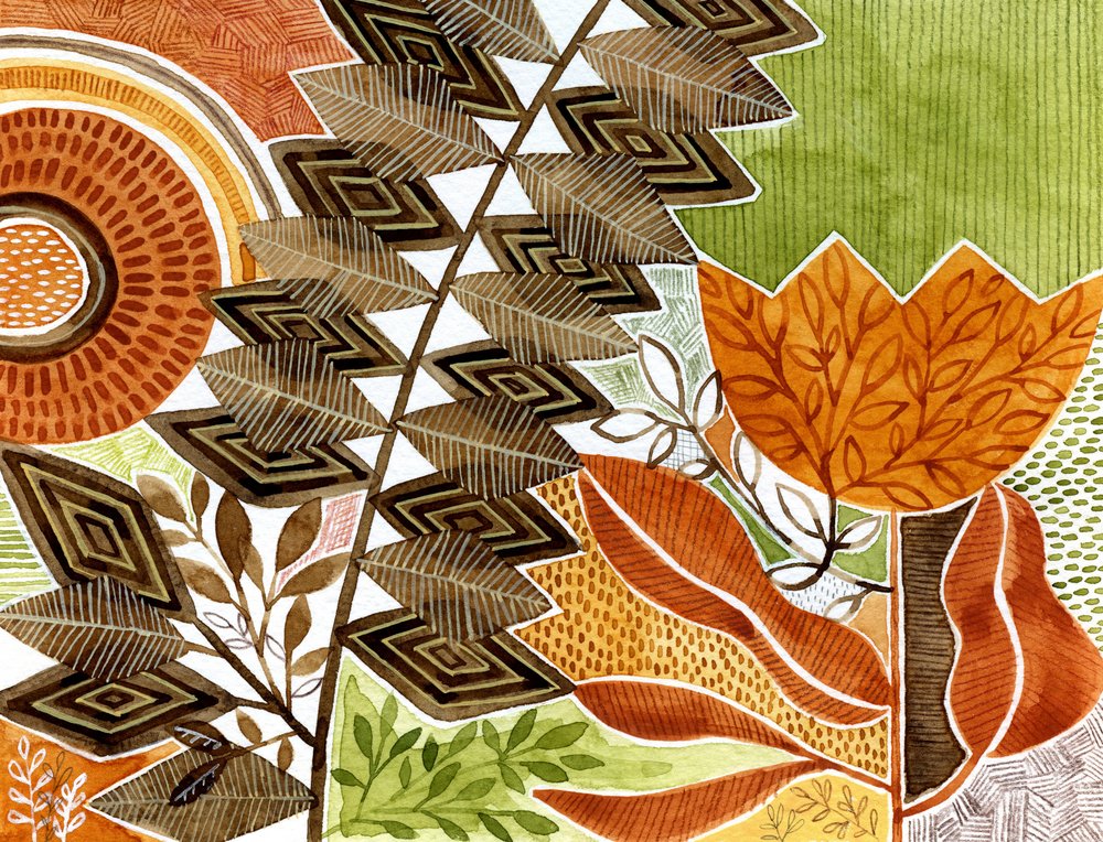 Erdige botanische Muster von Susan Black