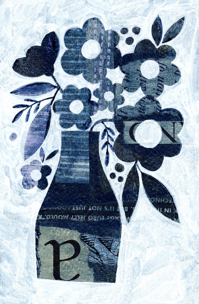 Moderne Blaue Blumen von Susan Black