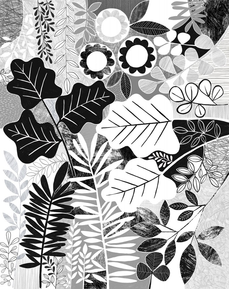 Monochromer botanischer Garten von Susan Black