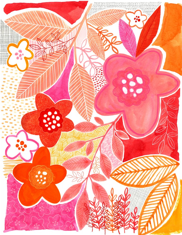 Lebhafte botanische Blüten von Susan Black