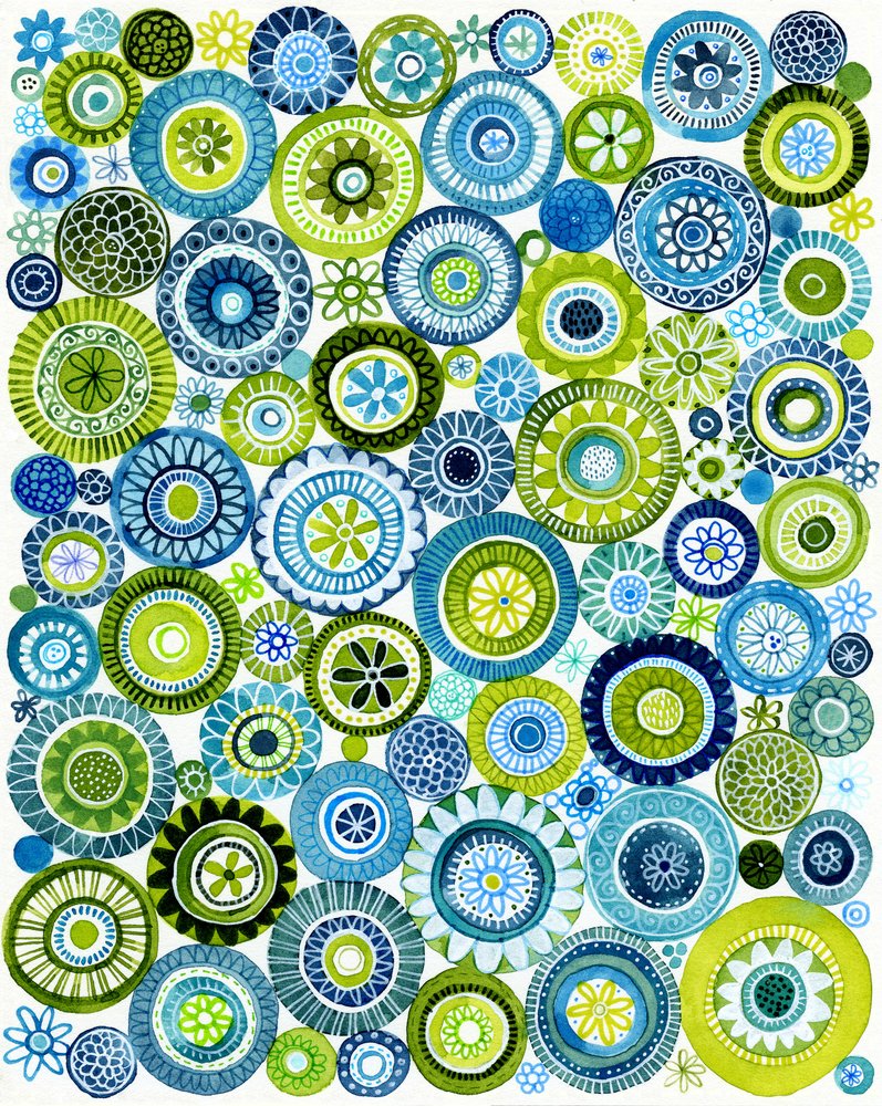 Verspielte Blumen Kreise von Susan Black