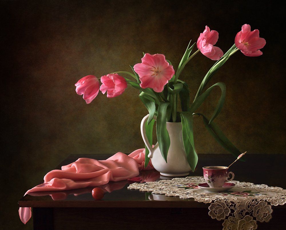 Elegante rosa Tulpen von Tatyana Skorokhod