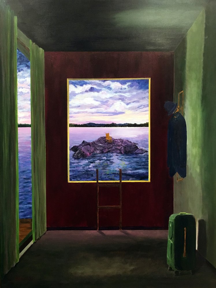 Surrealer Raum Seeblick von Tom Blood