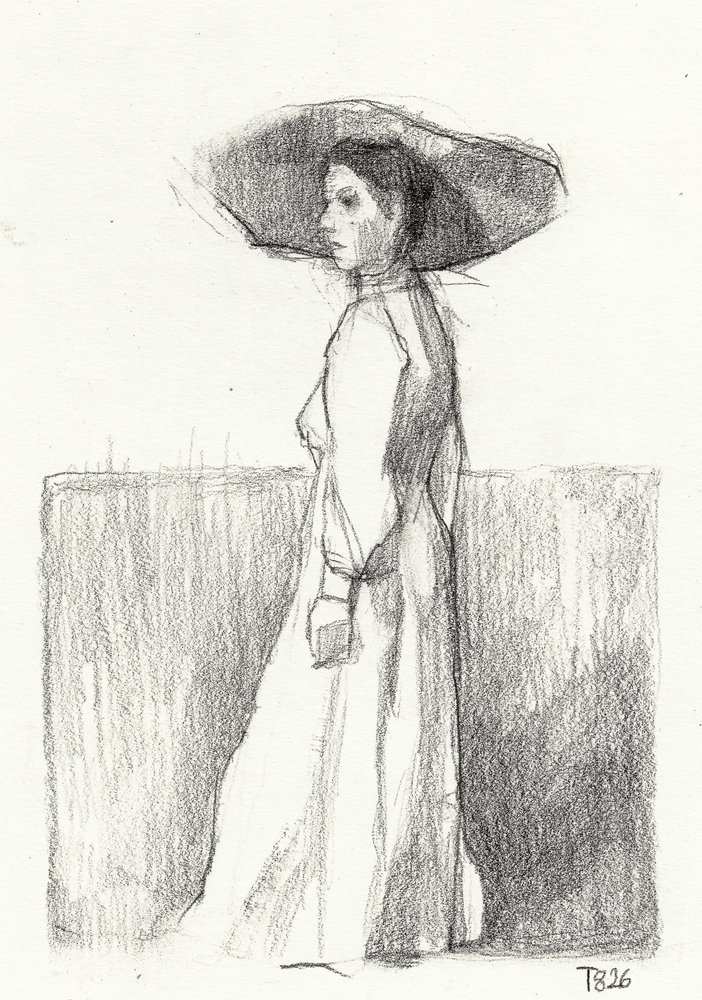 Elegante Frauenskizze von Tore Bahnson