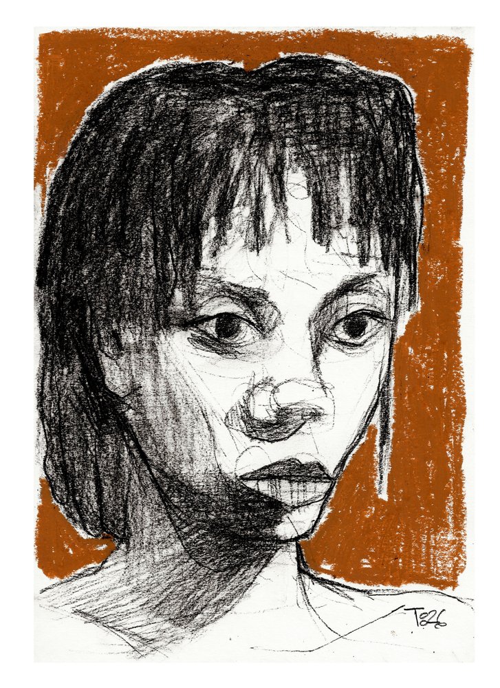Expressives Frauenporträt von Tore Bahnson