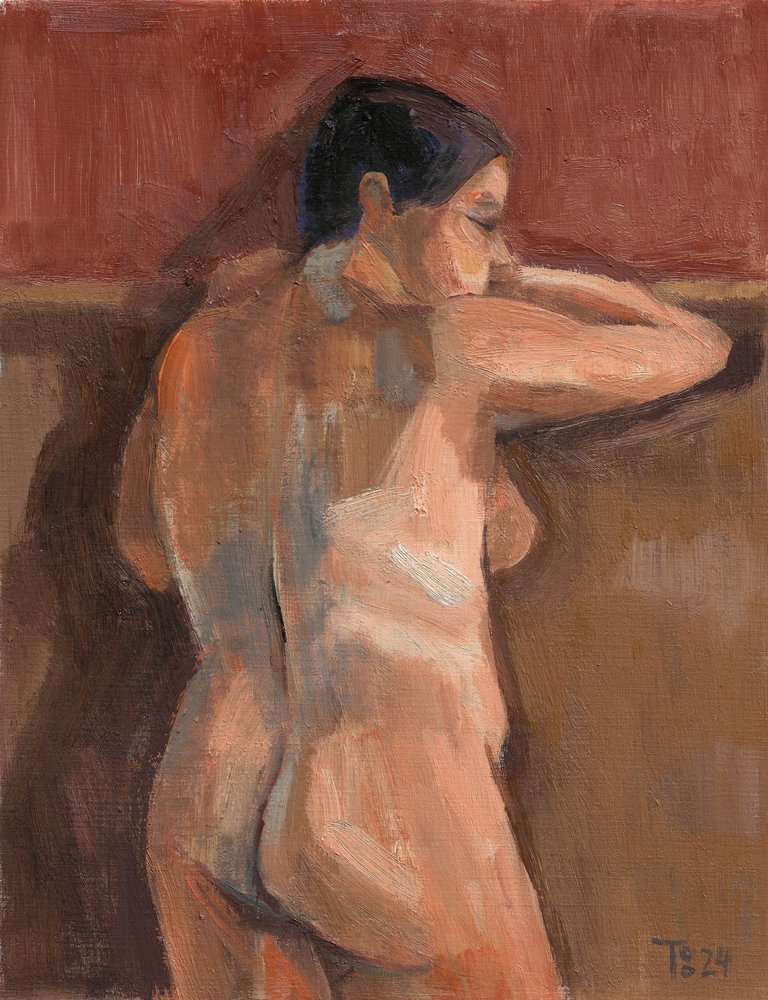 Lehnende Nackte Figur von Tore Bahnson