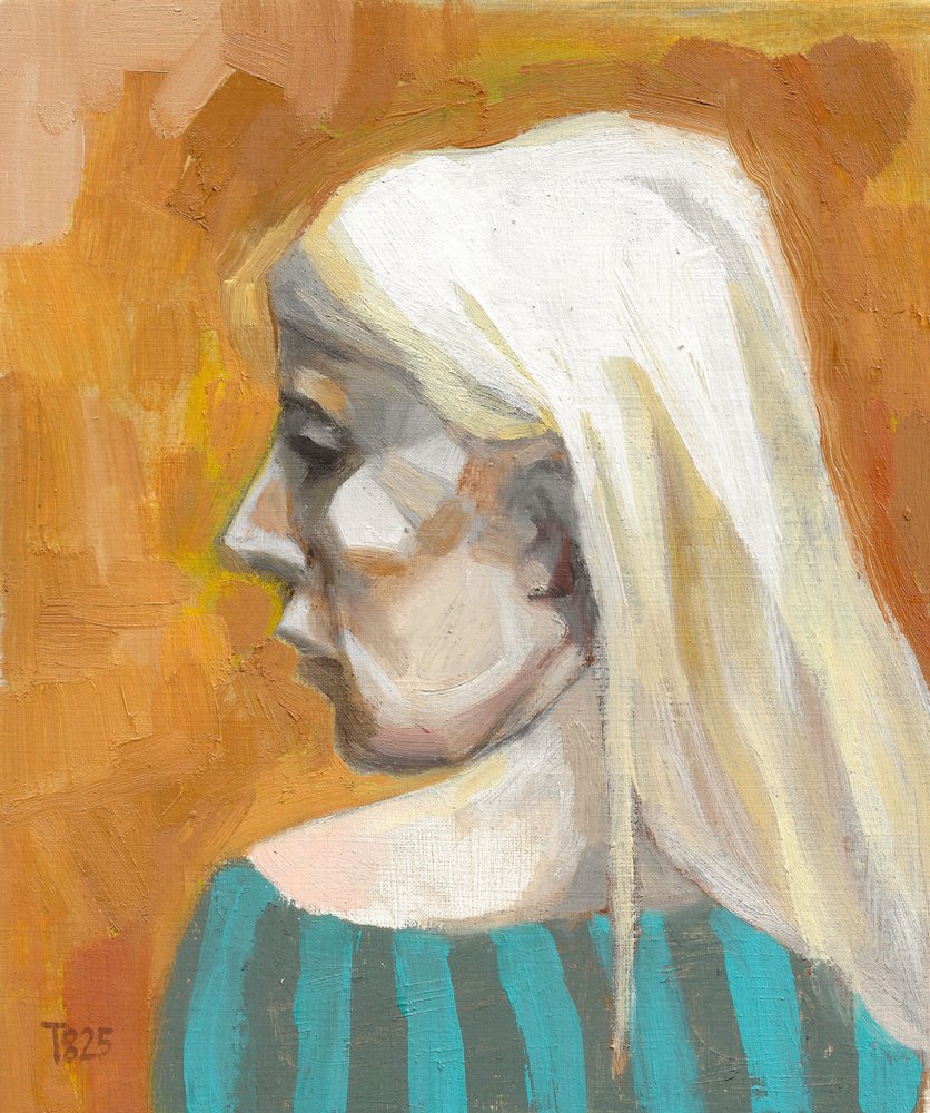 Nachdenkliche Blonde Frau von Tore Bahnson